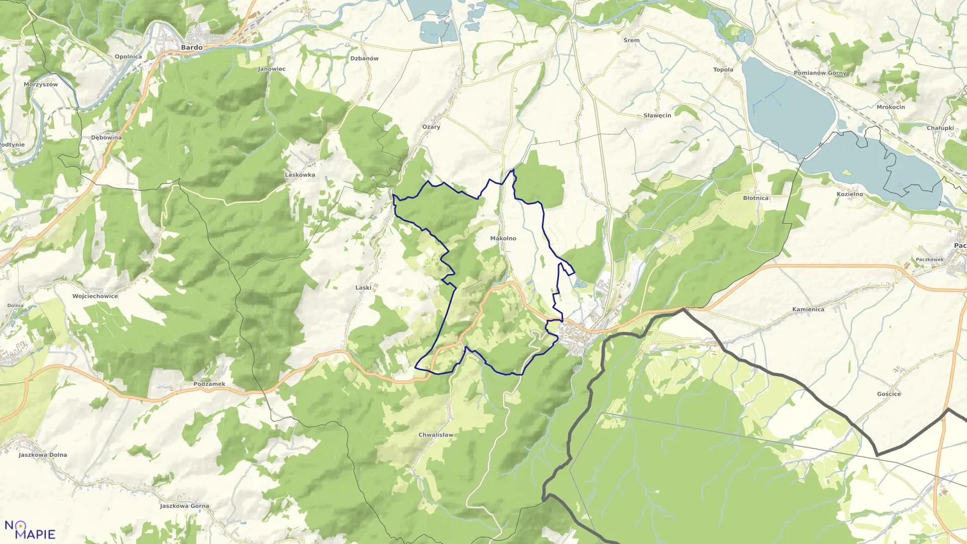 Mapa obrębu MĄKOLNO w gminie Złoty Stok