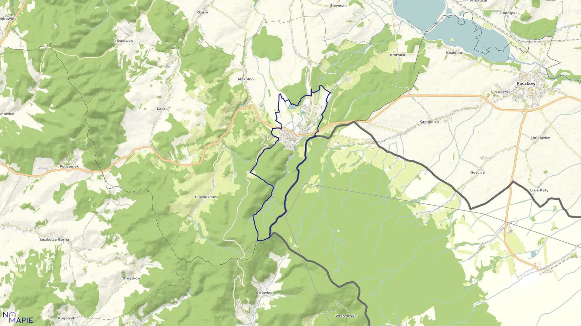 Mapa obrębu ZŁOTY STOK w gminie Złoty Stok